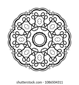 Mandala. Round Ornament Pattern. Vintage decorative elements. Hand drawn background. Islam, Arabic, Indian, ottoman motif
