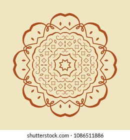 Mandala. Round Ornament Pattern. Vintage decorative elements. Hand drawn background. Islam, Arabic, Indian, ottoman motif