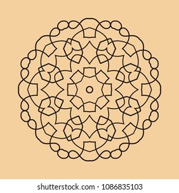Mandala. Round Ornament Pattern. Vintage decorative elements. Hand drawn background. Islam, Arabic, Indian, ottoman motif