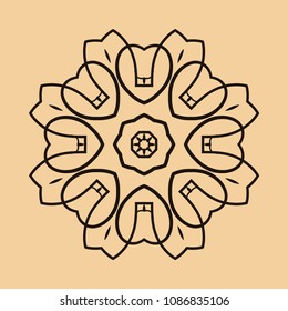 Mandala. Round Ornament Pattern. Vintage decorative elements. Hand drawn background. Islam, Arabic, Indian, ottoman motif