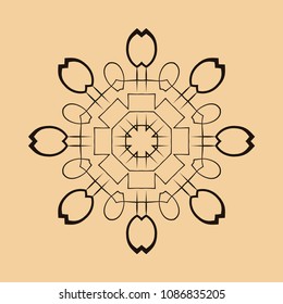 Mandala. Round Ornament Pattern. Vintage decorative elements. Hand drawn background. Islam, Arabic, Indian, ottoman motif