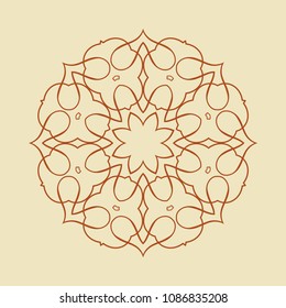 Mandala. Round Ornament Pattern. Vintage decorative elements. Hand drawn background. Islam, Arabic, Indian, ottoman motif