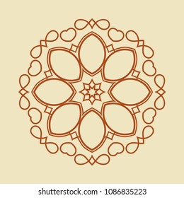 Mandala. Round Ornament Pattern. Vintage decorative elements. Hand drawn background. Islam, Arabic, Indian, ottoman motif