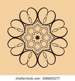 Mandala. Round Ornament Pattern. Vintage decorative elements. Hand drawn background. Islam, Arabic, Indian, ottoman motif