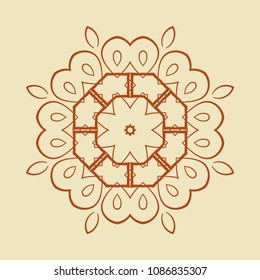 Mandala. Round Ornament Pattern. Vintage decorative elements. Hand drawn background. Islam, Arabic, Indian, ottoman motif