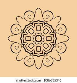 Mandala. Round Ornament Pattern. Vintage decorative elements. Hand drawn background. Islam, Arabic, Indian, ottoman motif