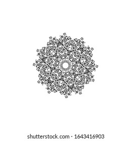 Mandala. Patrón de ornamento redondo. Elementos decorativos de época. Antecedentes dibujados a mano. Motivos islámicos, árabes, indios y otomanos.