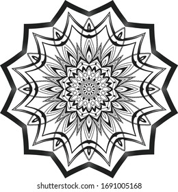  Mandala. Rundschmuck-Muster. Vintage dekorative Elemente. Handgezeichnet Hintergrund. Vektorillustration-Hintergrund