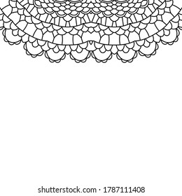 Mandala. Round Ornament Pattern. Vintage black and white decorative elements. Hand drawn background. Islam, Arabic, Indian, ottoman motifs.