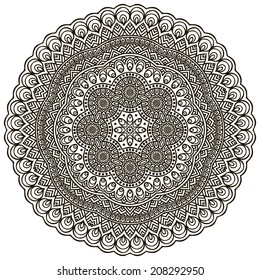 Mandala. Round Ornament Pattern. Vintage decorative elements. Hand drawn background. Islam, Arabic, Indian, ottoman motifs.