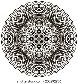 Mandala. Round Ornament Pattern. Vintage decorative elements. Hand drawn background. Islam, Arabic, Indian, ottoman motifs.