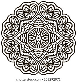Mandala. Round Ornament Pattern. Vintage decorative elements. Hand drawn background. Islam, Arabic, Indian, ottoman motifs.