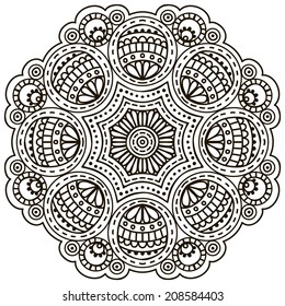 Mandala. Round Ornament Pattern. Vintage decorative elements. Hand drawn background. Islam, Arabic, Indian, ottoman motifs.