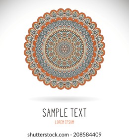 Mandala. Round Ornament Pattern. Vintage decorative elements. Hand drawn background. Islam, Arabic, Indian, ottoman motifs.