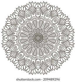 Mandala. Round Ornament Pattern. Vintage decorative elements. Hand drawn background. Islam, Arabic, Indian, ottoman motifs.