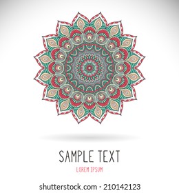 Mandala. Round Ornament Pattern. Vintage decorative elements. Hand drawn background. Islam, Arabic, Indian, ottoman motifs.