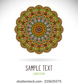 Mandala. Round Ornament Pattern. Vintage decorative elements. Hand drawn background. Islam, Arabic, Indian, ottoman motifs.