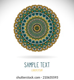Mandala. Round Ornament Pattern. Vintage decorative elements. Hand drawn background. Islam, Arabic, Indian, ottoman motifs.