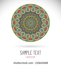 Mandala. Round Ornament Pattern. Vintage decorative elements. Hand drawn background. Islam, Arabic, Indian, ottoman motifs.