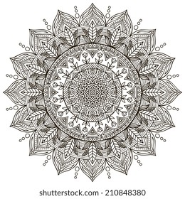 Mandala. Round Ornament Pattern. Vintage decorative elements. Hand drawn background. Islam, Arabic, Indian, ottoman motifs.