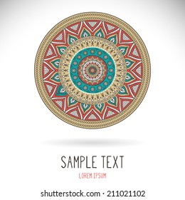 Mandala. Round Ornament Pattern. Vintage decorative elements. Hand drawn background. Islam, Arabic, Indian, ottoman motifs.