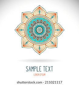 Mandala. Round Ornament Pattern. Vintage decorative elements. Hand drawn background. Islam, Arabic, Indian, ottoman motifs.