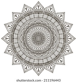 Mandala. Round Ornament Pattern. Vintage decorative elements. Hand drawn background. Islam, Arabic, Indian, ottoman motifs.