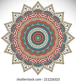Mandala. Round Ornament Pattern. Vintage decorative elements. Hand drawn background. Islam, Arabic, Indian, ottoman motifs.