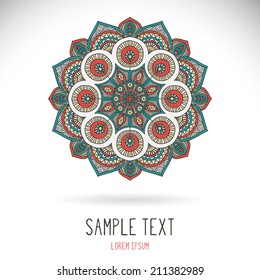 Mandala. Round Ornament Pattern. Vintage decorative elements. Hand drawn background. Islam, Arabic, Indian, ottoman motifs.