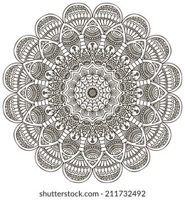 Mandala. Round Ornament Pattern. Vintage decorative elements. Hand drawn background. Islam, Arabic, Indian, ottoman motifs.