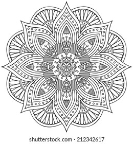 Mandala. Round Ornament Pattern. Vintage decorative elements. Hand drawn background. Islam, Arabic, Indian, ottoman motifs.