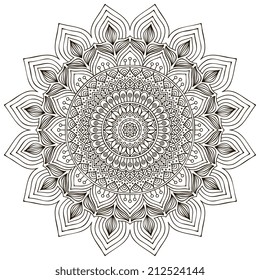 Mandala. Round Ornament Pattern. Vintage decorative elements. Hand drawn background. Islam, Arabic, Indian, ottoman motifs.