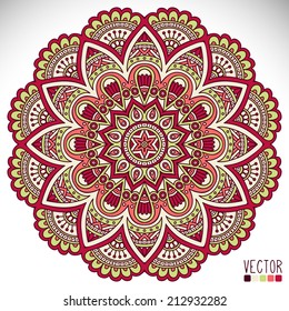 Mandala. Round Ornament Pattern. Vintage decorative elements. Hand drawn background. Islam, Arabic, Indian, ottoman motifs.