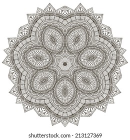 Mandala. Round Ornament Pattern. Vintage decorative elements. Hand drawn background. Islam, Arabic, Indian, ottoman motifs.