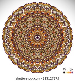 Mandala. Round Ornament Pattern. Vintage decorative elements. Hand drawn background. Islam, Arabic, Indian, ottoman motifs.