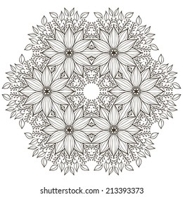 Mandala. Round Ornament Pattern. Vintage decorative elements. Hand drawn background. Islam, Arabic, Indian, ottoman motifs.