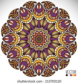 Mandala. Round Ornament Pattern. Vintage decorative elements. Hand drawn background. Islam, Arabic, Indian, ottoman motifs.