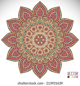 Mandala. Round Ornament Pattern. Vintage decorative elements. Hand drawn background. Islam, Arabic, Indian, ottoman motifs.