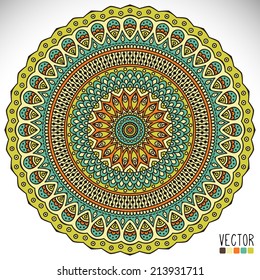 Mandala. Round Ornament Pattern. Vintage decorative elements. Hand drawn background. Islam, Arabic, Indian, ottoman motifs.