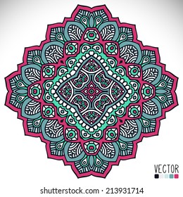 Mandala. Round Ornament Pattern. Vintage decorative elements. Hand drawn background. Islam, Arabic, Indian, ottoman motifs.