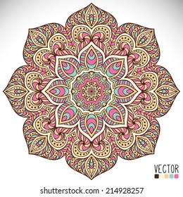 Mandala. Round Ornament Pattern. Vintage decorative elements. Hand drawn background. Islam, Arabic, Indian, ottoman motifs.