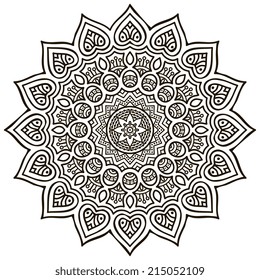 Mandala. Round Ornament Pattern. Vintage decorative elements. Hand drawn background. Islam, Arabic, Indian, ottoman motifs.