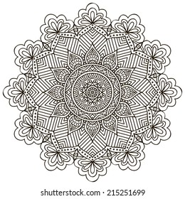 Mandala. Round Ornament Pattern. Vintage decorative elements. Hand drawn background. Islam, Arabic, Indian, ottoman motifs.