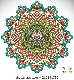 Mandala. Round Ornament Pattern. Vintage decorative elements. Hand drawn background. Islam, Arabic, Indian, ottoman motifs.