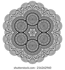 Mandala. Round Ornament Pattern. Vintage decorative elements. Hand drawn background. Islam, Arabic, Indian, ottoman motifs.