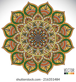 Mandala. Round Ornament Pattern. Vintage decorative elements. Hand drawn background. Islam, Arabic, Indian, ottoman motifs.