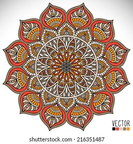 Mandala. Round Ornament Pattern. Vintage decorative elements. Hand drawn background. Islam, Arabic, Indian, ottoman motifs.