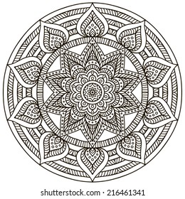 Mandala. Round Ornament Pattern. Vintage decorative elements. Hand drawn background. Islam, Arabic, Indian, ottoman motifs.