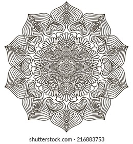 Mandala. Round Ornament Pattern. Vintage decorative elements. Hand drawn background. Islam, Arabic, Indian, ottoman motifs.