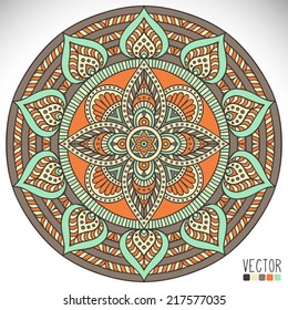 Mandala. Round Ornament Pattern. Vintage decorative elements. Hand drawn background. Islam, Arabic, Indian, ottoman motifs.